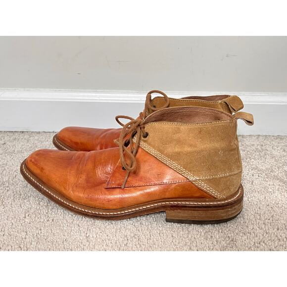 Taft Leather Lace-Up Block Heel Ankle Chukka Work Boots Brown Men's Size EU 42 - Picture 4 of 10